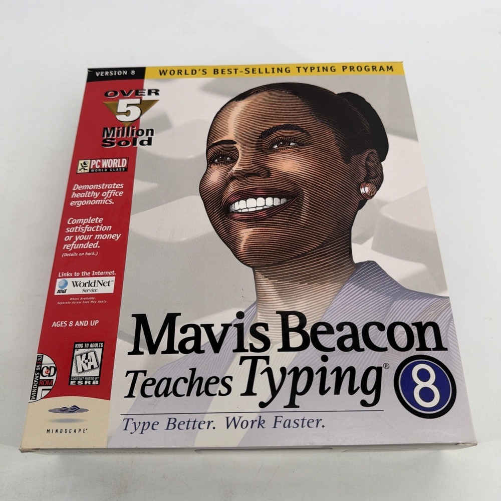 Mavis Beacon Teaches Typing Version 8 PC CD-ROM Big Box